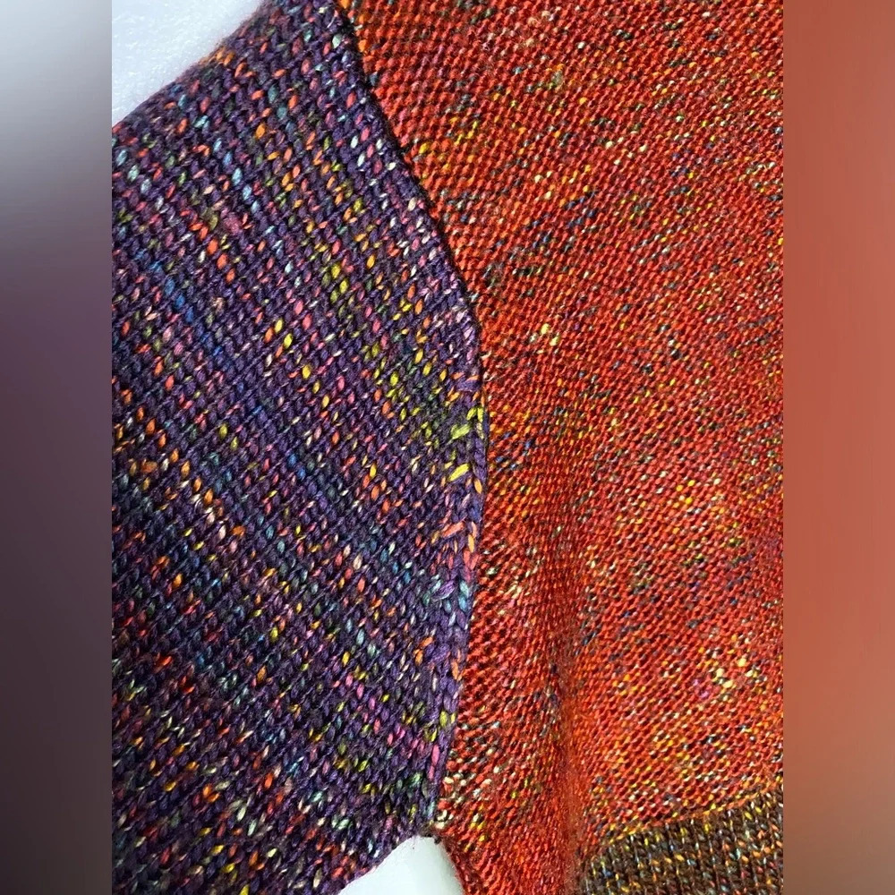 Vintage colorblock zipper cardigan coldwater creek sweater colorful medium fall - Picture 9 of 13